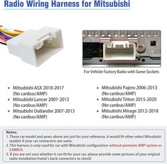 20Pin Radio Wire Harness for Mitsubishi Stereo Wiring Adapter Kit | Android Radi
