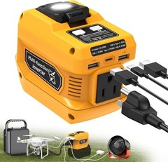Azocek 220W Power Inverter Compatible with Dewalt 20V Battery ，DC 20V to 110V AC