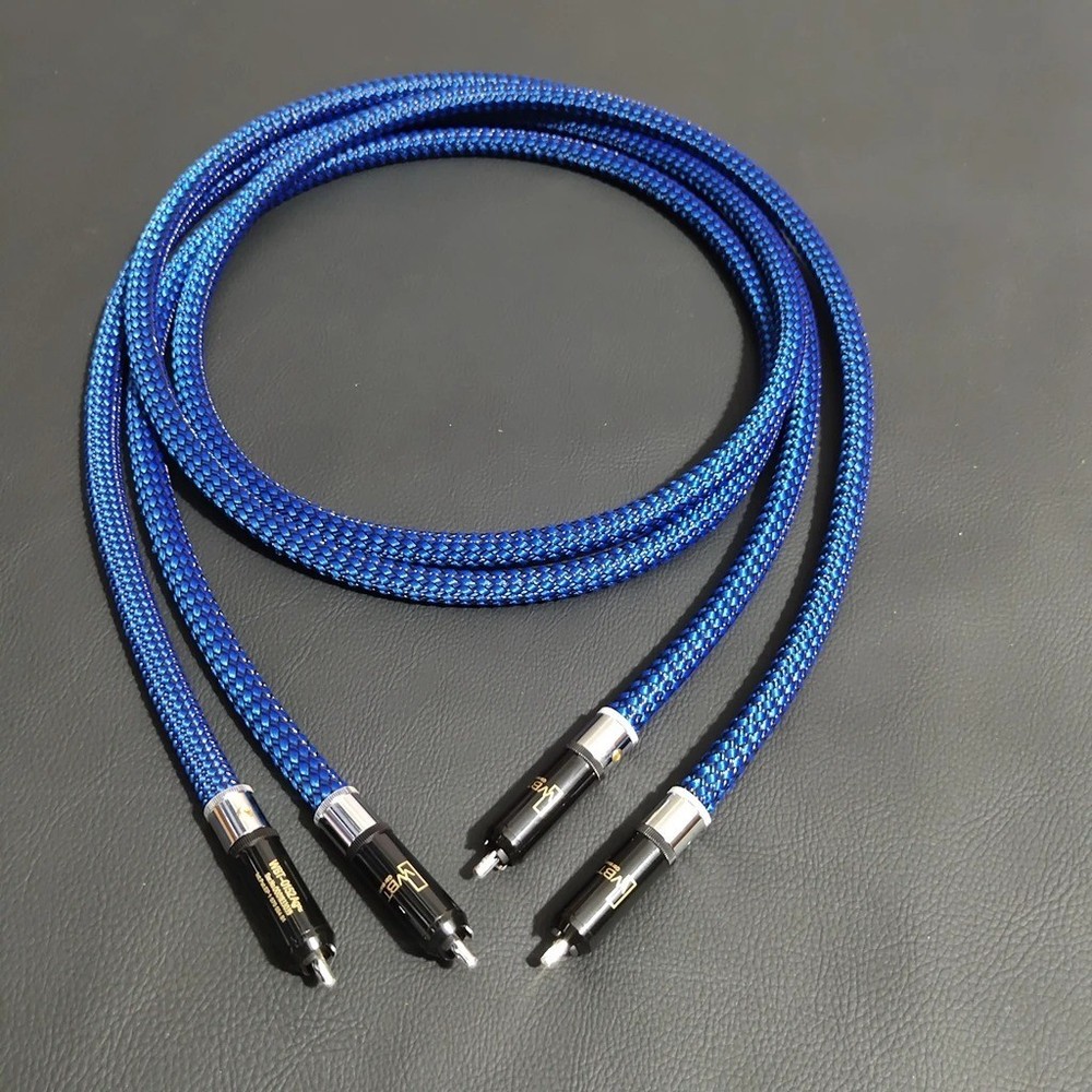 Pair HI-End Silver Plated RCA Interconnect Cable With WBT Connector 1.5m