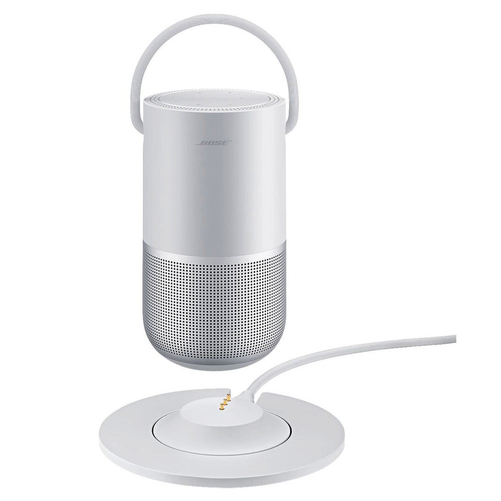 Bose Home Speaker, Luxe Silver With Bose Charging Cradle for Home Speaker Silver