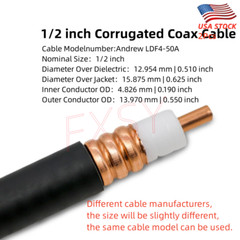 2Pcs N Male Connector Clamp For 1/2″ Corrugated Coaxial Cable ANDREW LDF4-50A