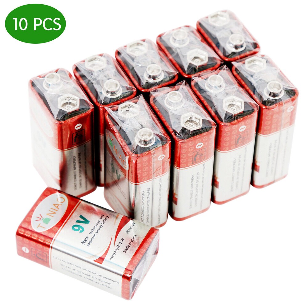 9V 6F22 9 Volts Heavy Duty Battery Zinc Carbon 0% Mercury – 10 PCS / 1 Box
