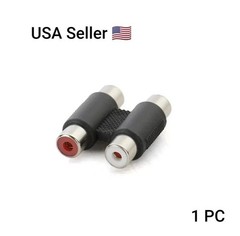 2 RCA Female to Female F/F Video Connector Converter Adapter for TV DVD HDTV AV