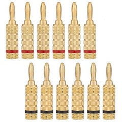 Wg3333 24k Gold Plated Speaker Banana Plugsclosed Screw Type 6 Pairs 12 Plugs