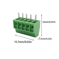 10 PCS 5 Pin 2.54mm 0.1 Inch PCB Mount Screw Terminal Block 50V 6A 2618AWG