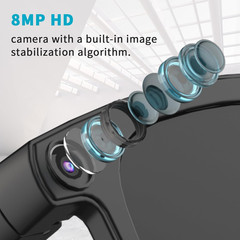AI Smart Glasses with Camera, 800W HD Anti-Shake Video Glasses, 1080P Video Reco