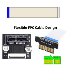 10cm 90° Low Profile PCI-E Express 1X Slot Riser Card Extender Flex Ribbon Cable