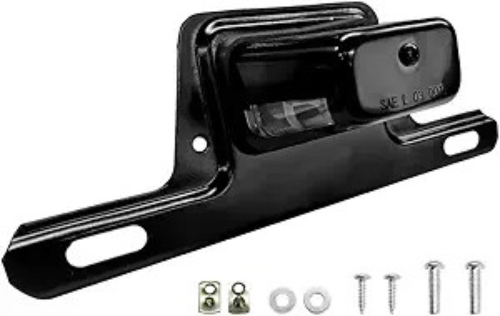 License Plate Light, Waterproof 12V DC Lighted Licence Plate Hold Color: Black