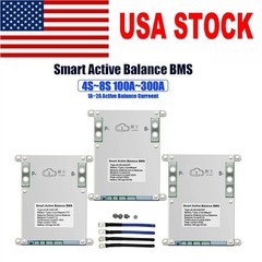 US-JK 4S-8S 100A-300A SMART BMS Li-ion LiFePo4 Active Balancer BT/RS485 Lot SAU