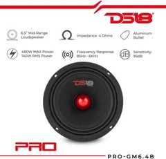 DS18 Car Speakers Package 4x Speakers 6.5″ Mid Range & 4x Super Bullet Tweeters