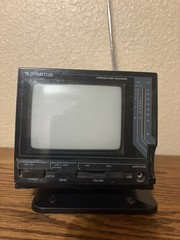 Spartus Portable Mini TV VHF/UHF Black Television with Antenna