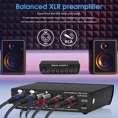 7-Band Audio Equalizer Preamp Balanced XLR / RCA Audio Pre-Amplifier for Speaker