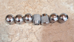 Lot of 7 Silver Chromed Aluminum Textured Volume Knob w/ Hex Set Screw 19x15x5mm