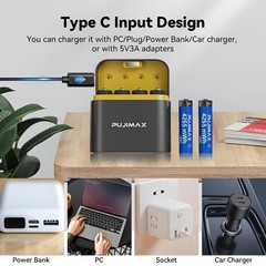 8 Pack 1.5V AA 4255mWh Rechargeable Lithium Batteries with Fast Charger Box NEW