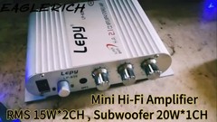 50W Car Audio Power Amplifier Hifi Stereo 2.1 Channel Bass Amp 12V Car Home