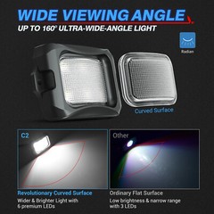 MICTUNING C2 Curved 12 Pods Pure White LED Rock Lights Truck Underglow Neon Kits