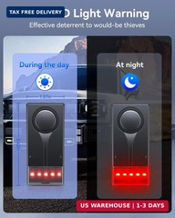 108dB Car Alarm System, Car Anti-Theft Vibration Sensor Alarm & Red Light, Wirel