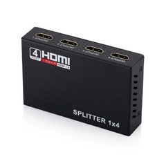 1×4 HDMI Splitter, 1 in 4 Out HDMI Splitter Audio Video Distributor Box 3D & 4K