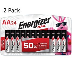 Energizer MAX AA Batteries (24 Pack x2), Double A Alkaline Batteries 48 Total