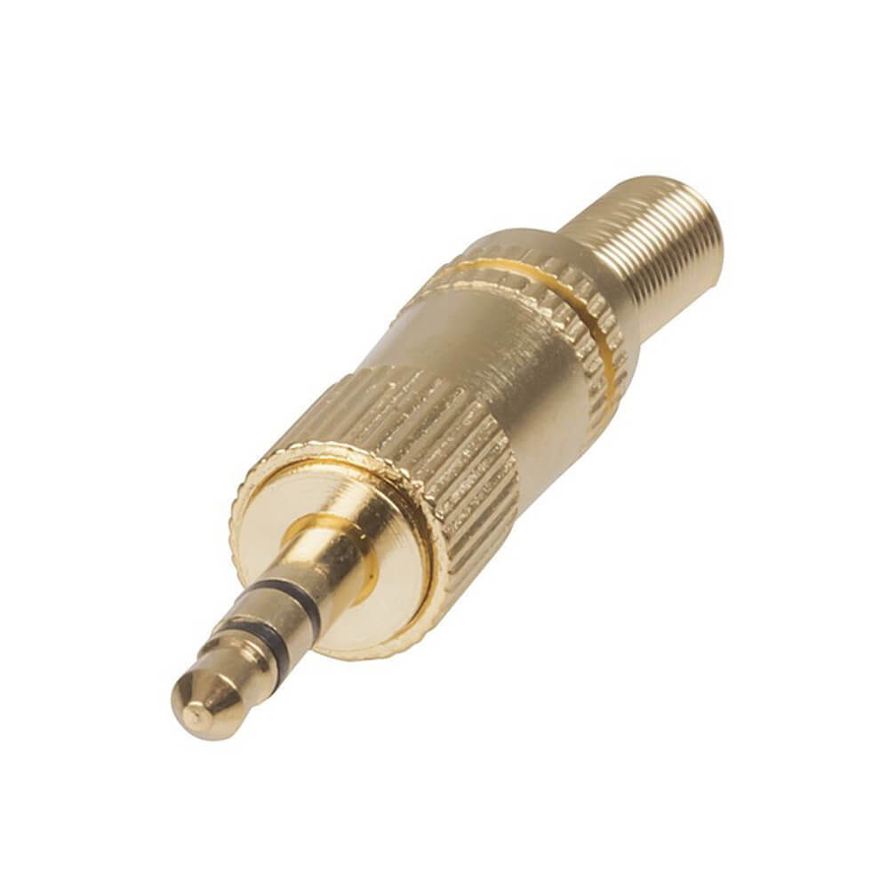 Stereo Plug with Spring 3.5mm Gold Durable Construction Premium High Quality