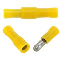 Yellow Solderless Crimp Bullet Plug Connectors Male-Female 12-10 GAUGE