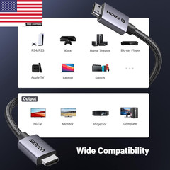 8K HDMI 2.1 Cable 48Gbps 6.6FT, Certified Ultra High Speed HDMI Cord Aluminum, 4