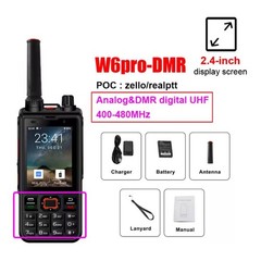 ANYSECU W6PRO 4G Network Radio Android 10 Real-ptt Zello UHF DMR Digital Radio
