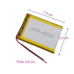 3.7V 3000mAh 11.1Wh 505573 Li Battery JST 2Pin Connector For GPS Tablet PC PSP