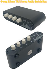 4 in 1 Out / 1 in 4 Out AUX 3.5Mm Stereo Audio Input Signal Source Switcher, 4-W