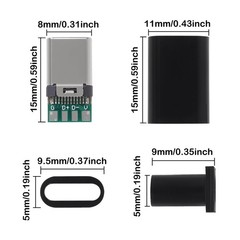 5 Pack USB C Connector – USB 3.1 Male Plug Port Type C Connector for Cable Re…