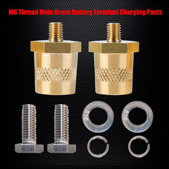 M6 Thread Male Brass Battery Terminal Charging Posts, M6 Battery Post