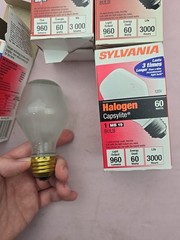 4 X Sylvania Halogen Capsylite 60w 120v bulb New old stock Heavy Bulb