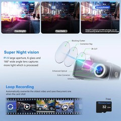4K Mini Dash Cam Front，Front Dash Camera for Cars，WiFi Car Camera with Voice Con