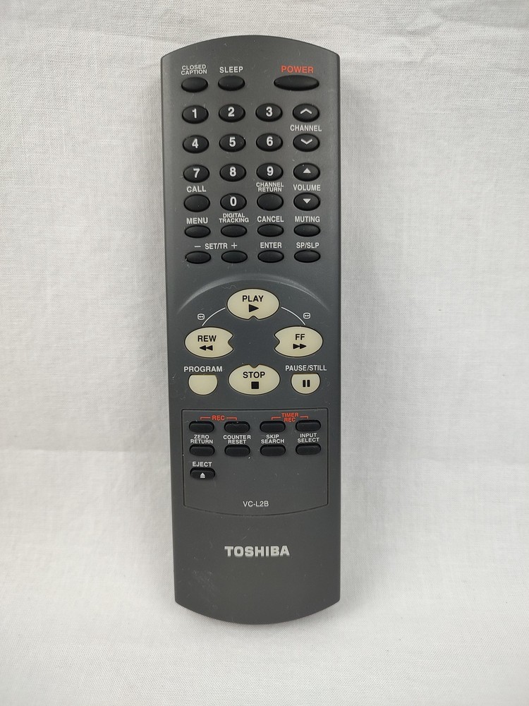 Toshiba VC-L2B VCR Remote Control Gray Original OEM Replacement Toshiba Unit