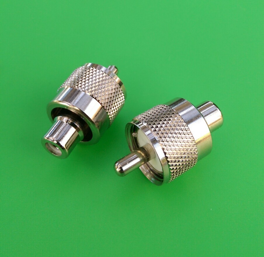 (2 PCS) UHF Male PL-259 to RCA Female Connector – USA Seller
