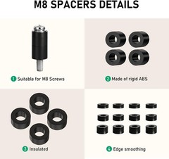 M8 Screws for Samsung TV Mounting Kits M8 x 45mm Pitch 1.25mm VESA Bolts Washers