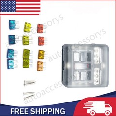 12-24V Blade Fuse Box Block Holder 6 Way Car Boat Power Distribution Panel Board