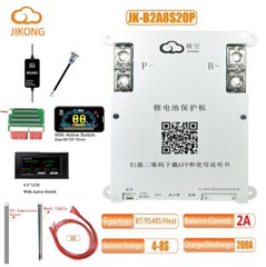 JK BMS Smart BMS w/Heat CAN 2A Active Balance 4S-8S 200A Lifepo4 Li-Ion LTO lot