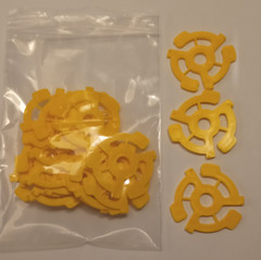 Package of 30 Yellow 45 rpm 7″ Record Plastic Adapter Snap-In Inserts Turntable