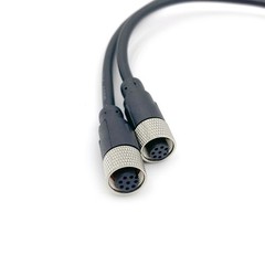 M12 8 Pin Female To Female Connector Cable A Code Straight 1.64ft 0.5m 60V 4A