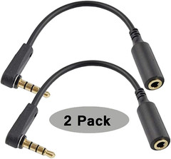 3.5Mm Extension Cable Angle Short;2Pack 6 Inch 4-Pole 3.5Mm Male Right