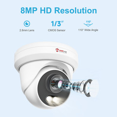 Anpviz 8MP 4K PoE IP Camera AI Human/Vehicle Detection, Smart Color Night Vision