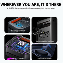 W-KING T11 Portable Bluetooth Speaker 240W Loud Boom Box&Deep Bass Subwoofers