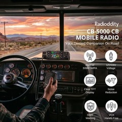 Radioddity CB-5000 Small CB Radio SSB AM FM 12V 24V Truck Offroad TFT SWR Transc