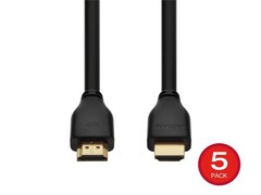 Monoprice 8K Certified Ultra High Speed HDMI 2.1 Cable 3ft Black (5 Pack) 48Gbps