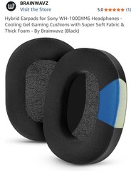CUSTOM SONY WH-1000xm6 Carbon Fiber Blue & Wicked Cushions + Brainwavz Earcups