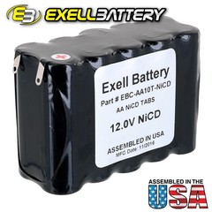 Exell 12 V 1000 mAh (10xAA) NiCd Battery Pack w/ Tabs