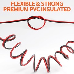 16 Gauge Wire, 16AWG Automotive Wire Electrical Wire 100FT 2 Conductor Red Black