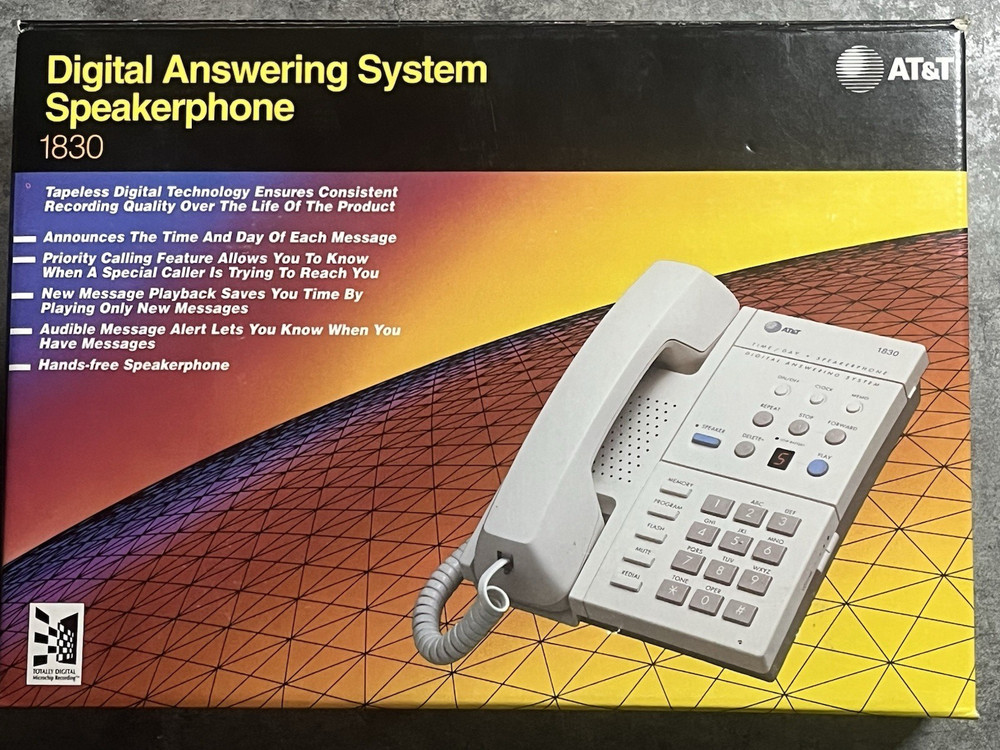 Digital Answering System Speakerphone 1830 In Box Appears New- Vintage 1994 AT&T