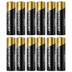 3600mWh 1.5V 12 Pack Rechargeable Lithium AA Batteries with Fast Charger Box